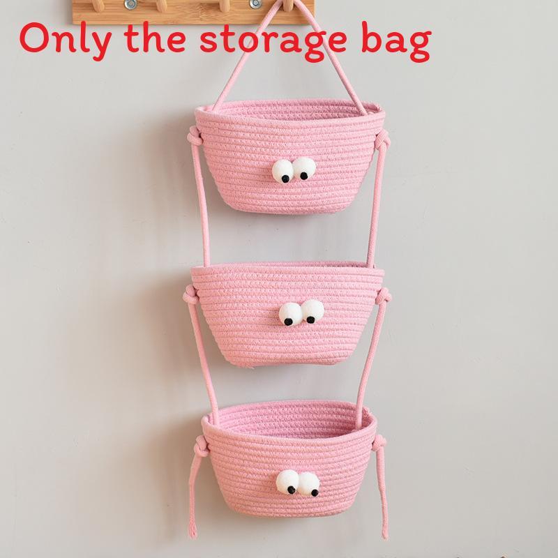 Multipurpose Foldable Cotton Hanging Basket For Bedroom Organizing