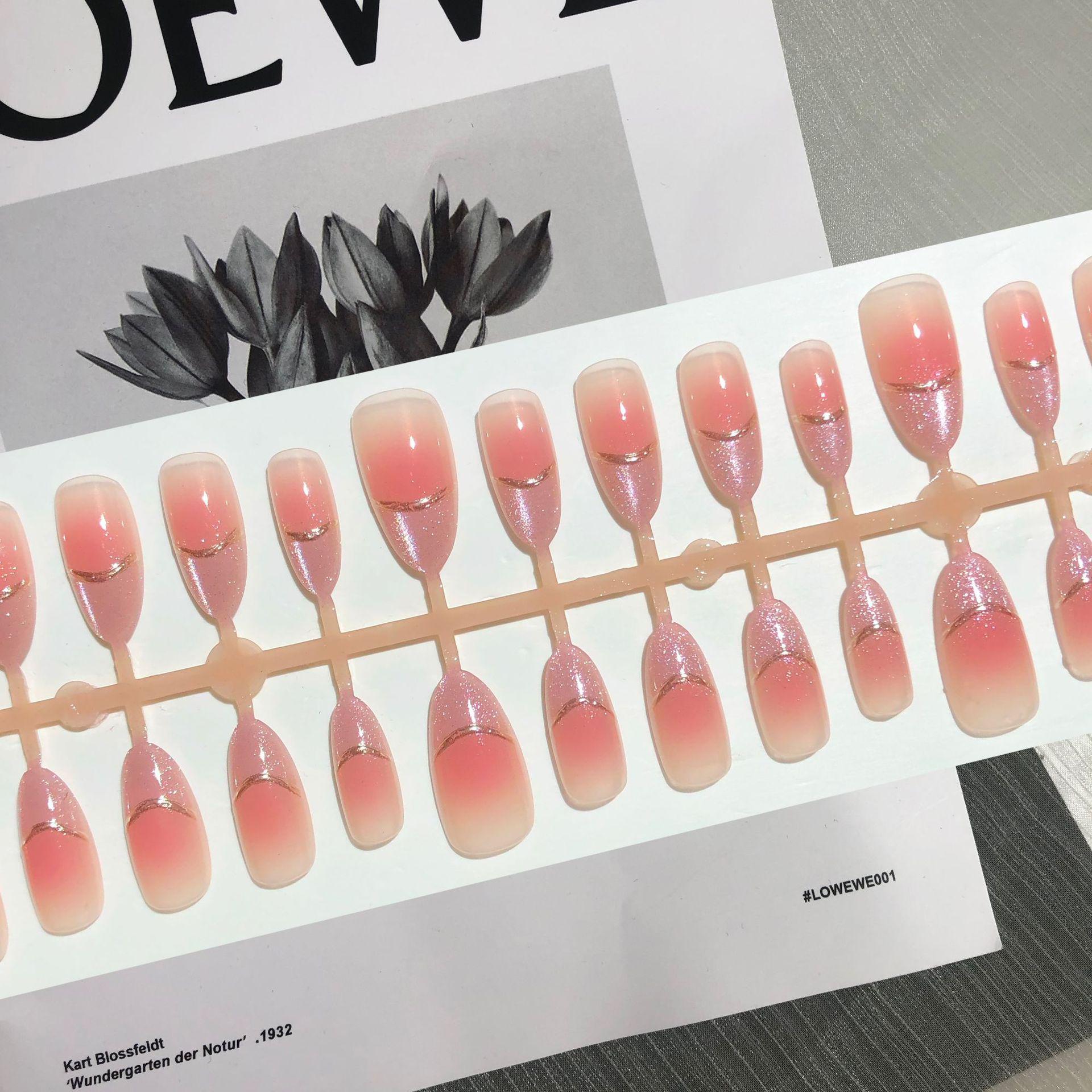 

Розово-фиолетовые блестящие накладные ногти «кошачий глаз» для богатой девочки Coral Love [All S Sizes]