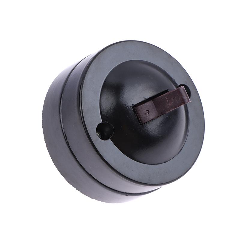 Toggle Switch Single-Control Lamp Switch Round Surface Mounted Wall Light Switch Old-Fashioned 6A Button Switch For Home Decor