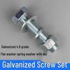 Class 4.8 Zinc Plated Carbon Steel Hex Bolt & Nut Set with Washers