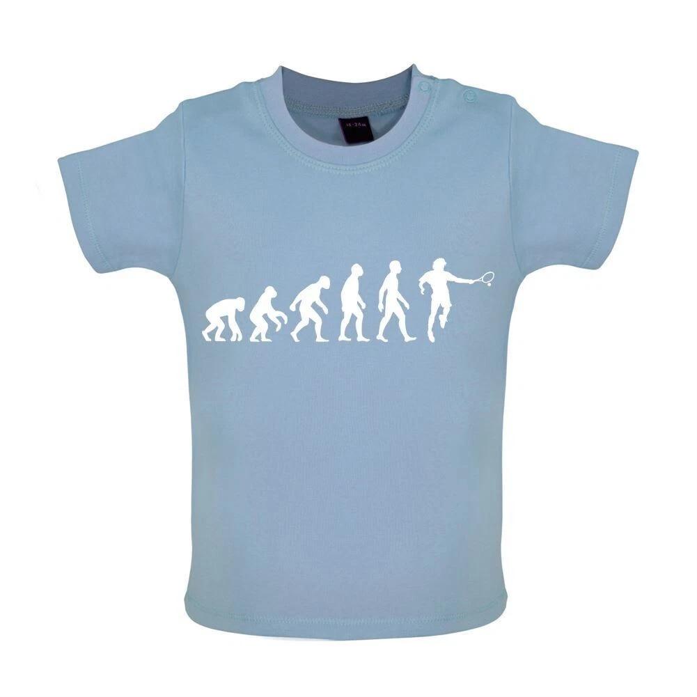 Evolution of Man Tennis - Baby Kids Boys Girls Unisex T-Shirt / Romper - Player Racket Fan Love 100
