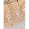 Custom Minimalist Cactus Beach Bag Bridesmaid Burlap Beach Tote Bags Wedding Bachelorette Party Bride To Be Bridal Shower Gift