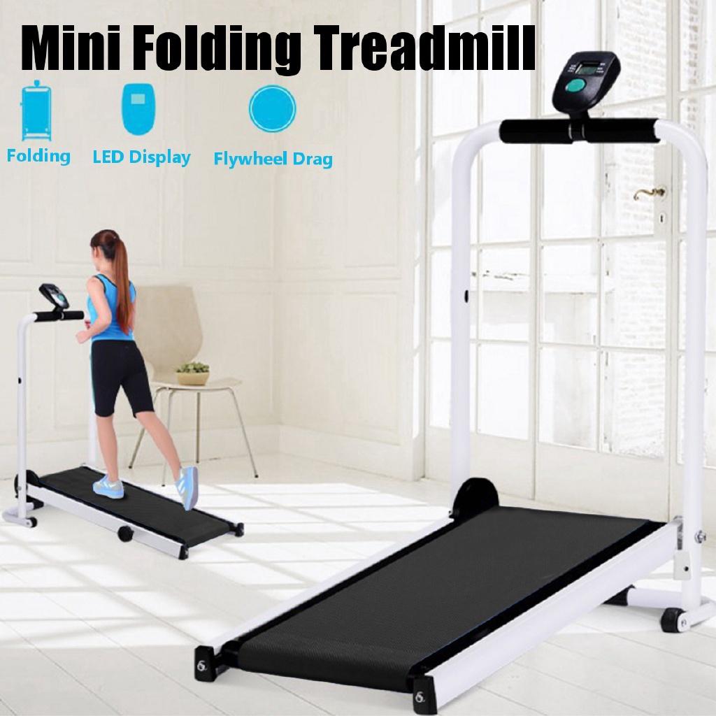 Mini Foldable Treadmill LED Display Jog Space Walk Machine No Floor Space Easy To Move Aerobic Sport Fitness Equipment yc-p007
