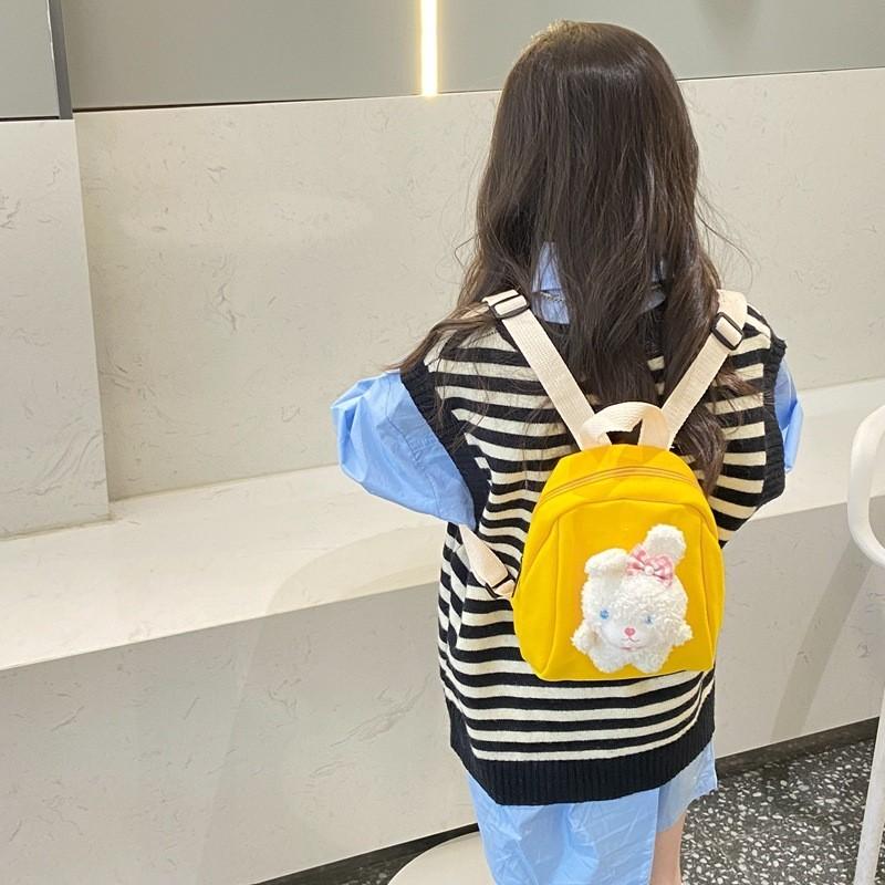 Adorable Korean Style Cartoon Bunny Children's Backpack Cute Lightweight Canvas Bag