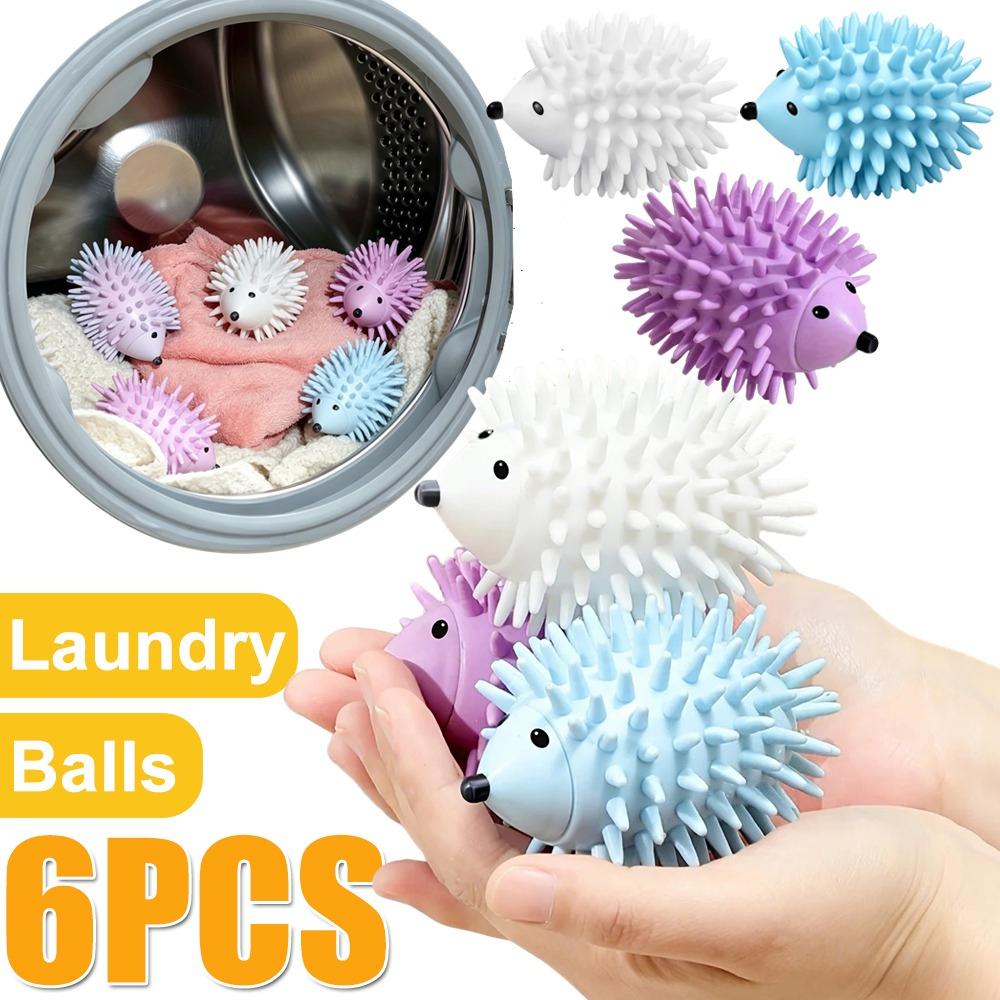 6PCS Laundry Ball White Hedgehog Stain Remover Anti Entanglement Magic Washing Cleaning Tangling Clothes Universal Washing Machines