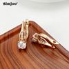 SIMJOO Zircon Earrings Chic Simple Rose Gold Color Earrings for Women