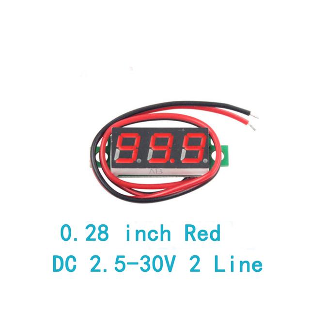 DC 0V-100V 0.28 Inch LED Digital Voltmeter Voltage Meter Volt Detector Monitor Tester Panel Car 12V 24V Red Green Blue Yellow Fuses4