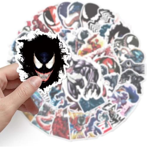 Venom Stickers, 50 Stickers, Popular Movie, Cute DIY, Smartphone, Suitcase, Guitar, Diary, Moe Goods, Gift, Birthday Party Supplies, Cute Party Decals