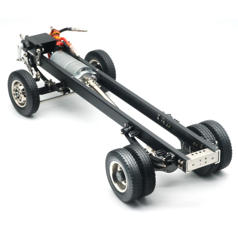 Qin24 1/24 RC Vrachtwagen 4×2 Trekker Kiepwagen Model Chassis Voor 2 Achter 4