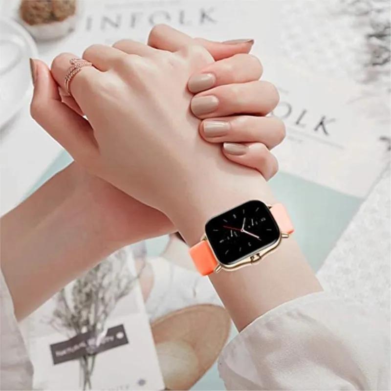 20mm/22mm Silicone Band For Amazfit GTS/2/2e/3/4 GTS2 Mini/GTR 4/3/Pro/47mm/GTR2/2e/stratos 2/3 Bracelet Amazfit Bip Watch Strap