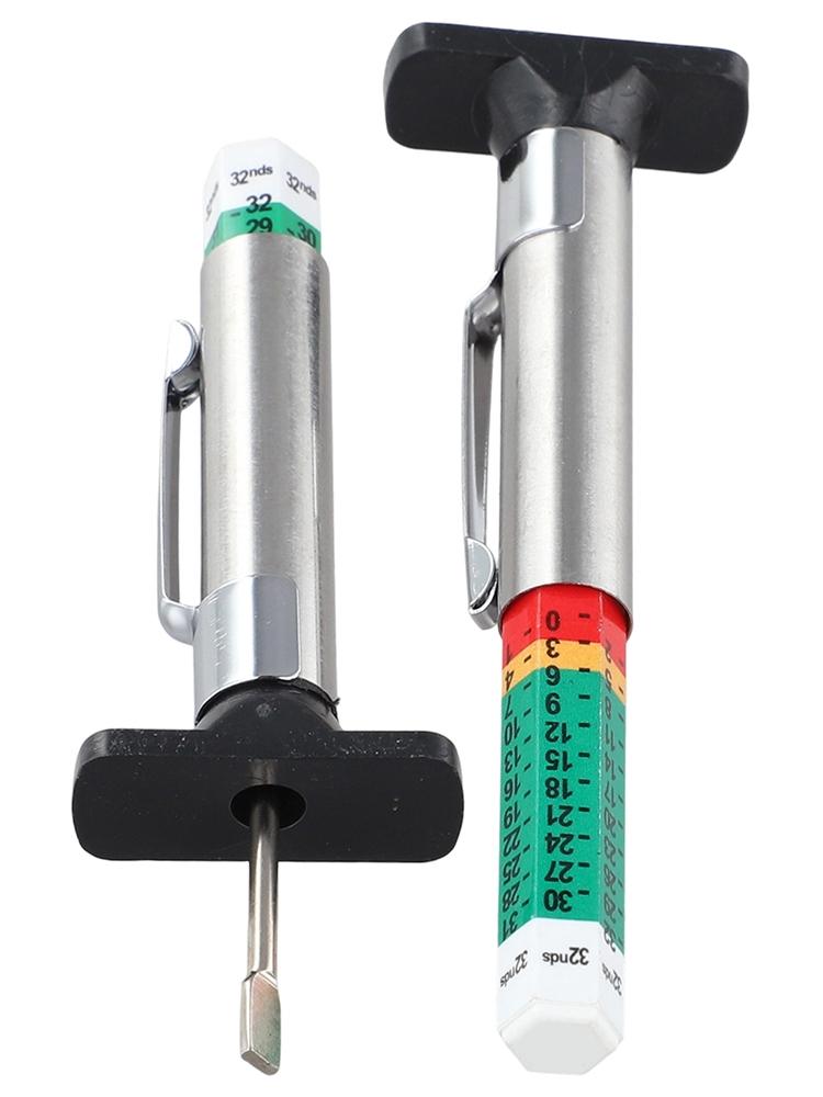 Color-Coded Indicator Tire Tread Depth Gauge Tyre Measuring Tool
