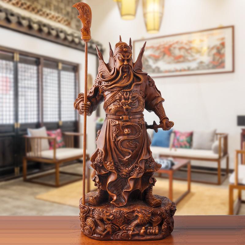 Wealth-Bringing Guan Gong Statue: Martial God Figurine for Home or Office Decor