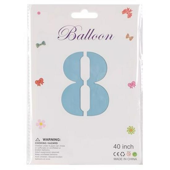 40" Baby Blue Number Foil Balloon for Birthdays, Weddings, Anniversaries, and Party Decorations.