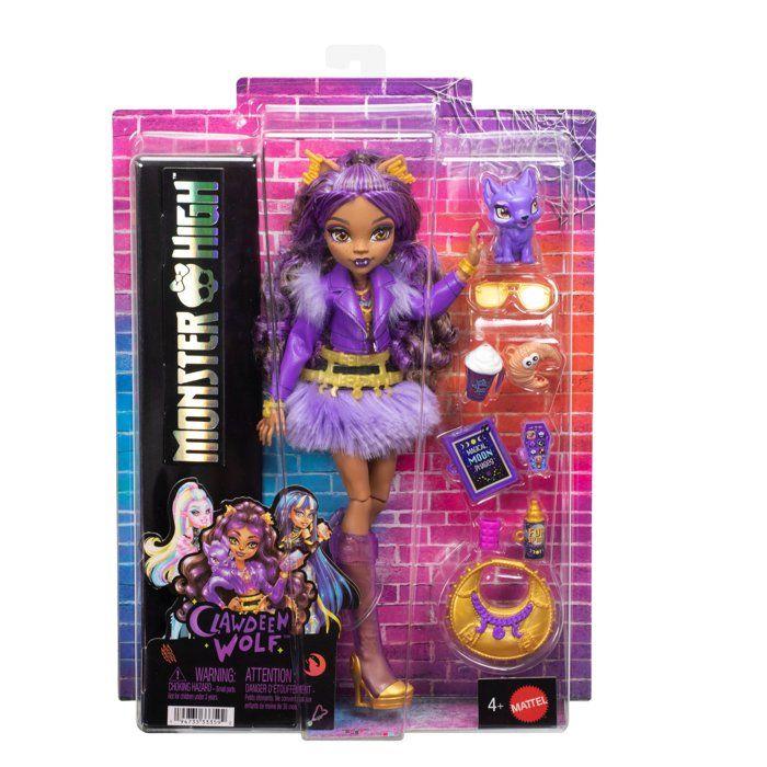 Fashion Doll - MONSTER HIGH - JHK30 - Clawdeen Back To School - Pet - Gold Jewelry - 7 Accessories