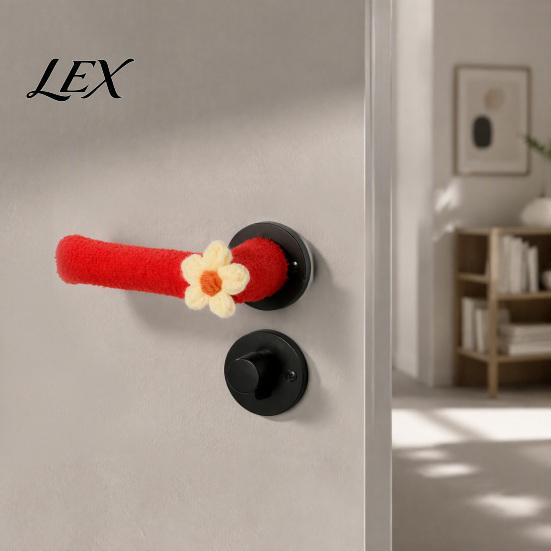 Door Handle Protector 2/4Pcs Flower Cover, Anti-collision Knob Protector, Anti-Static Bedroom Anti-Freeze Lever Sleeve for Home Office