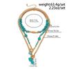 SHIXIN Set da 3 Pezzi Collana con Ciondolo Pietra Blu Vintage per Donna Catena di Perline Bohémien Choker Gioielli Quotidiani Accessori Y2K Collare