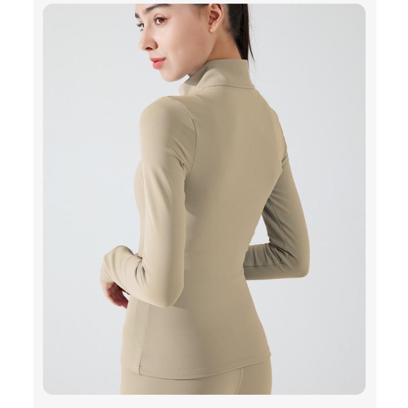 Damen Winter Gepolstertes Fitness Langarmshirt Übung Laufen Yoga Top