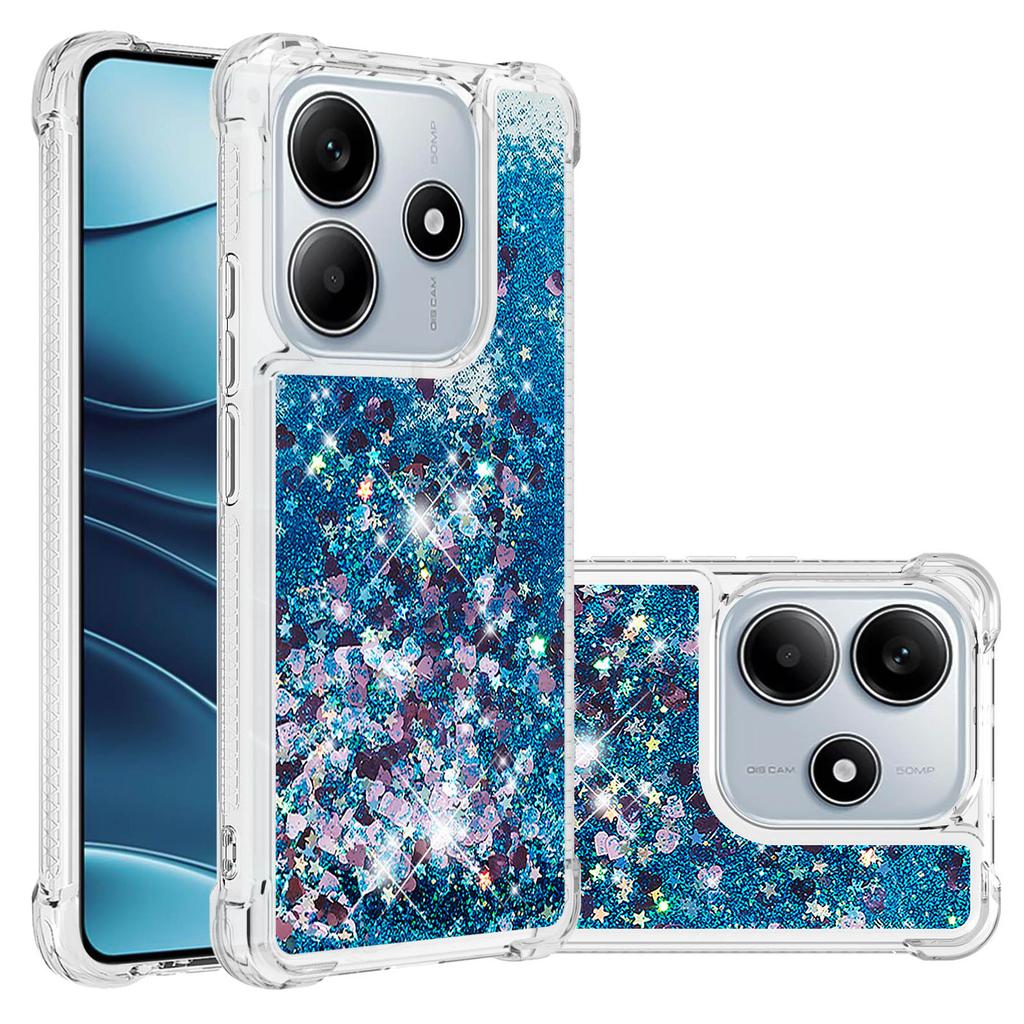Bling třpytivý tekutý kryt s tekutým pískem pro Xiaomi Redmi Note 14 4G Note14 Poco M7 Pro 5G Proti pádu Ochranný Roztomilý Průhledný Kryt
