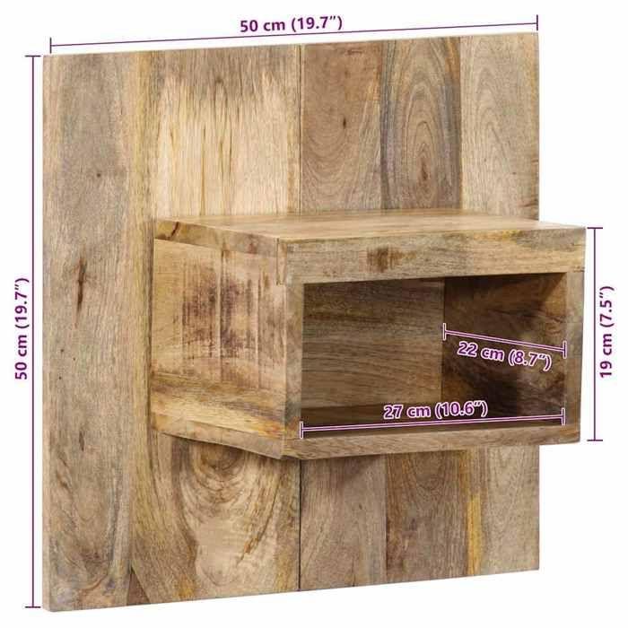 VidaXL Bedside Table 50x27x50 Cm Solid Raw Mango Wood, Bedside Cabinet, Bedroom Furniture, Table of 4017522