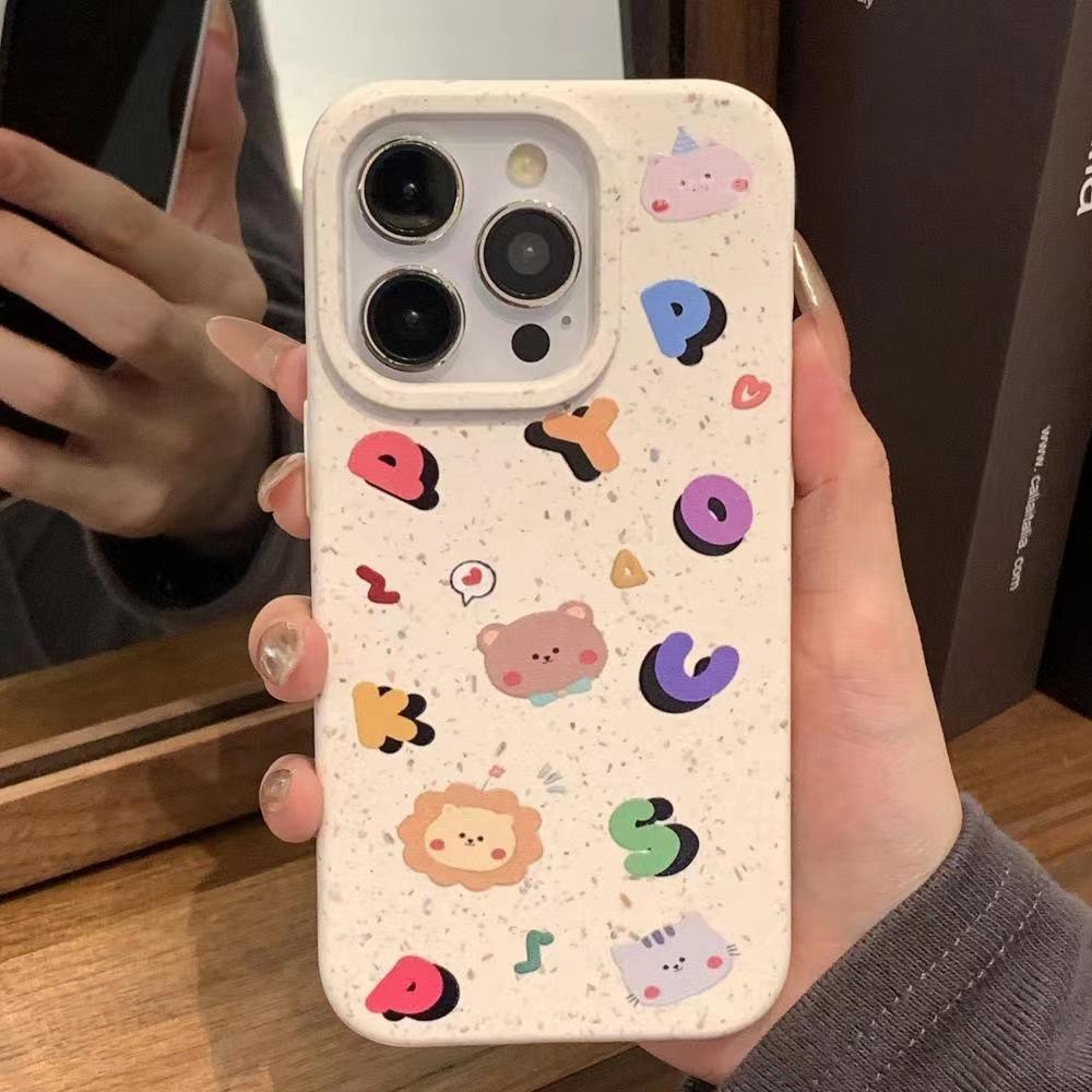 Englisch Kleine Tiere für IPhone16 Handyhülle für Apple 14/13/12/11pro Weizenbruchfallsicher Xsma