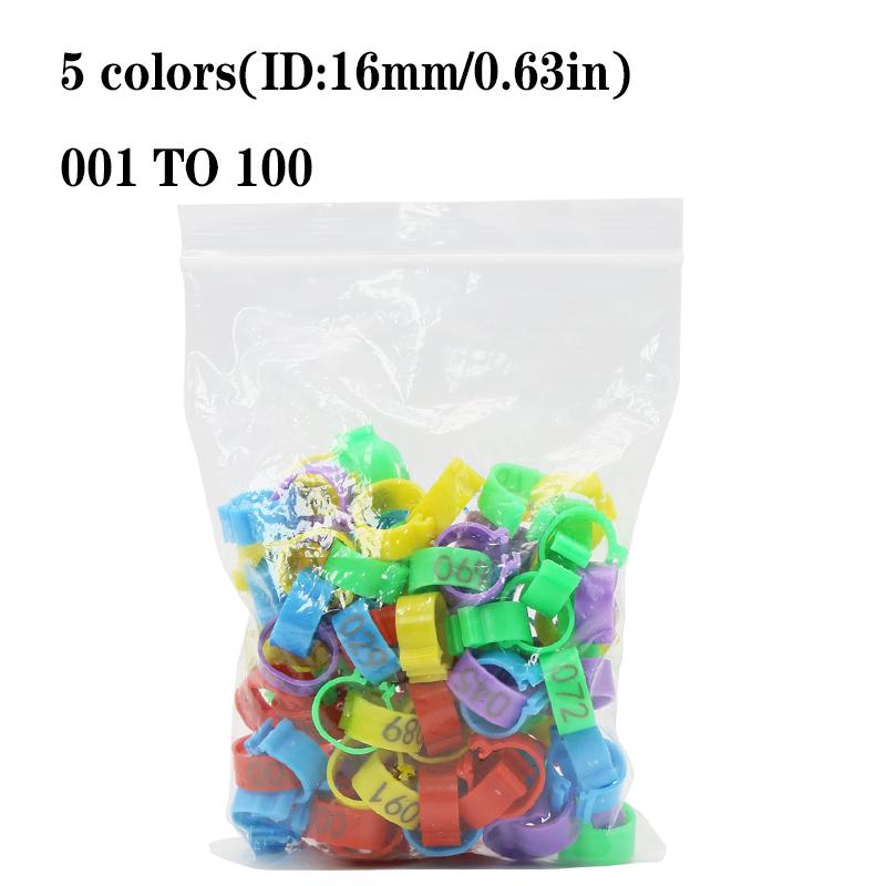 

100 шт. Внутренний диаметр 1,6 см защелкивающееся кольцо для куриной лапы 001-100 Утка Гусь Птица Перепел Домашняя птица Курица Кольцо для домашней птицы Идентификация домашней птицы