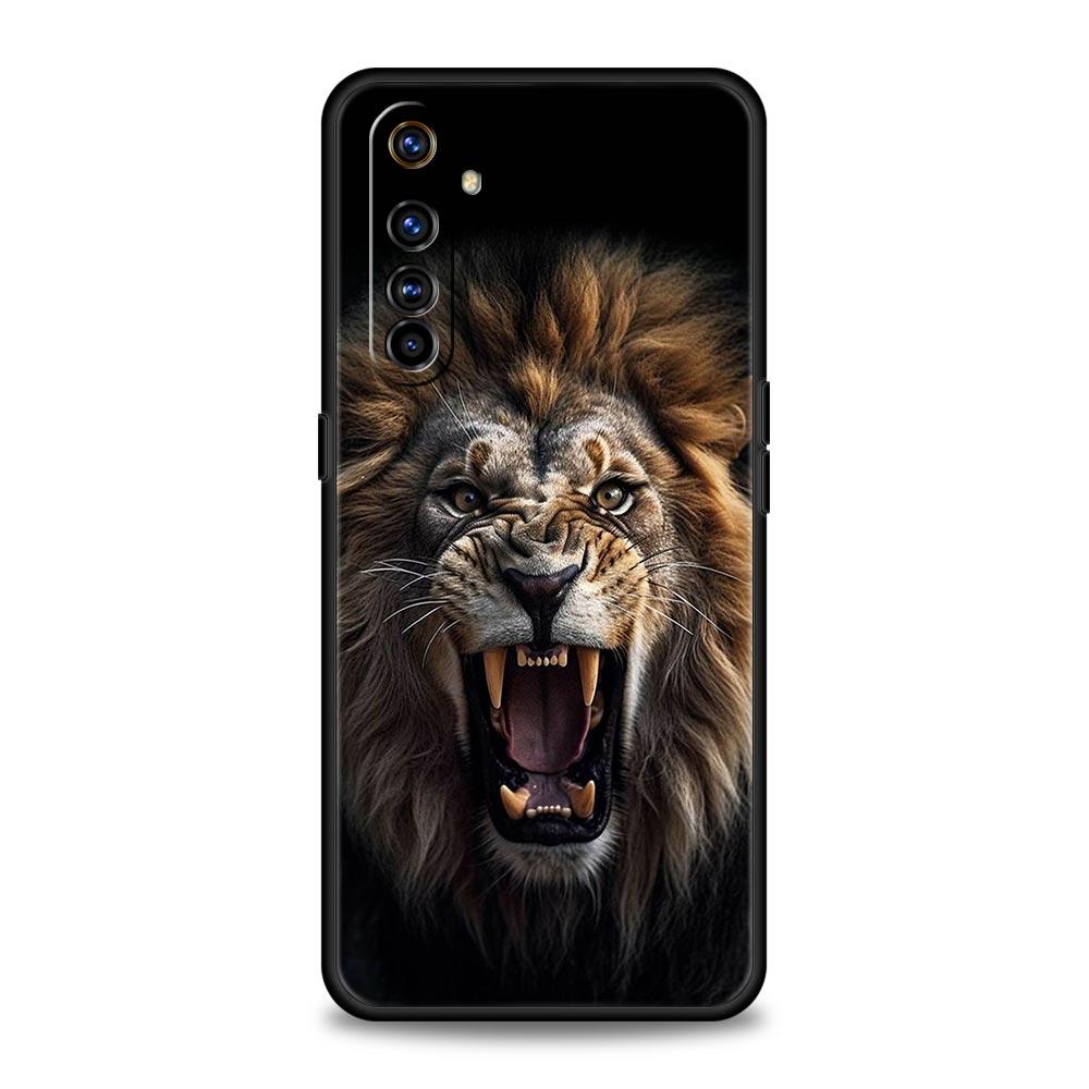 

Soft TPU Case For Realme C67 C63 C55 C53 C25 C21 10 11 12 13 GT 2 3 5 Pro Plus 5G Shockproof Phone Cover Lion Alpha Male Cub Bag Realme GT2