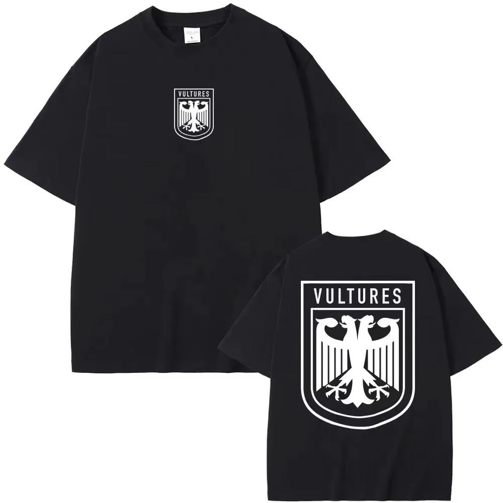 Rapper Kanye West Vultures New Music Album T Shirts Men Women Tee Hip Hop Fashion Oversized T-shirt Cotton Summer Tshirt Clothes