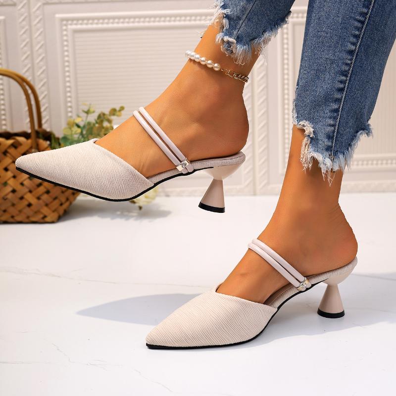 

2025 Summer Women s Sandals Designer Luxury Fashion Pointed Toe Women Sexy Slip-on Party Sweet Mom Shoes Zapatos De Mujer 35