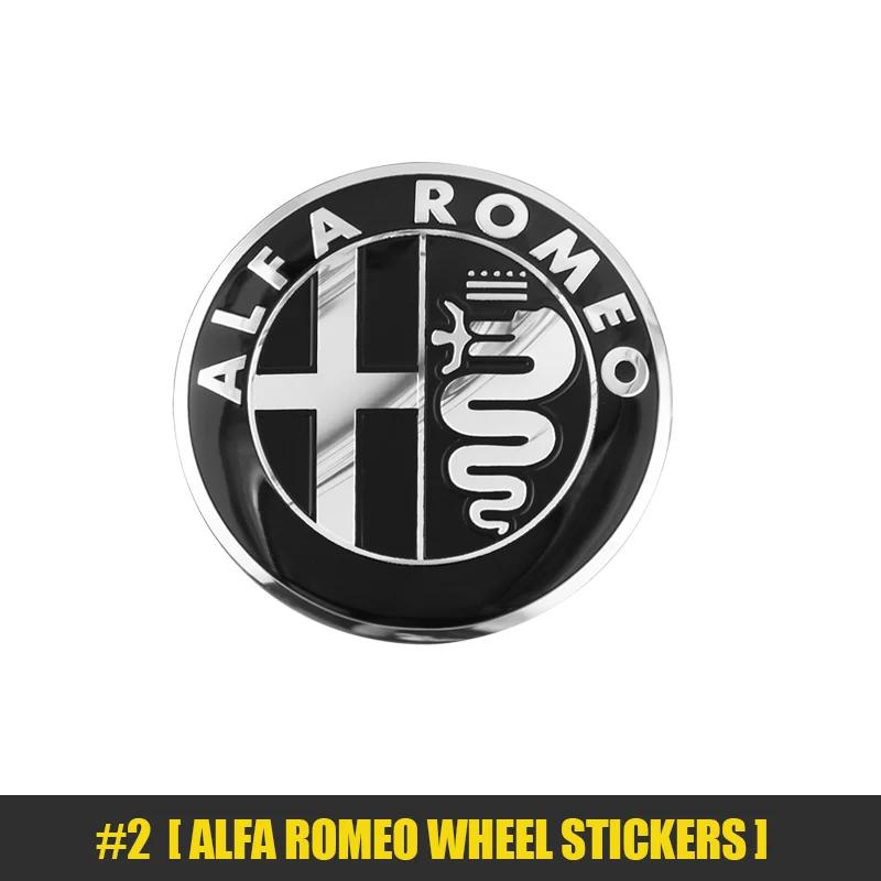 Hub Caps 4Pcs Car Wheel Stickers 56mm Auto Center Hub Cap Decal For Alfa Romeo 156 159 147 4C 8C 166 Giulia Giulietta Mito StelvNV6