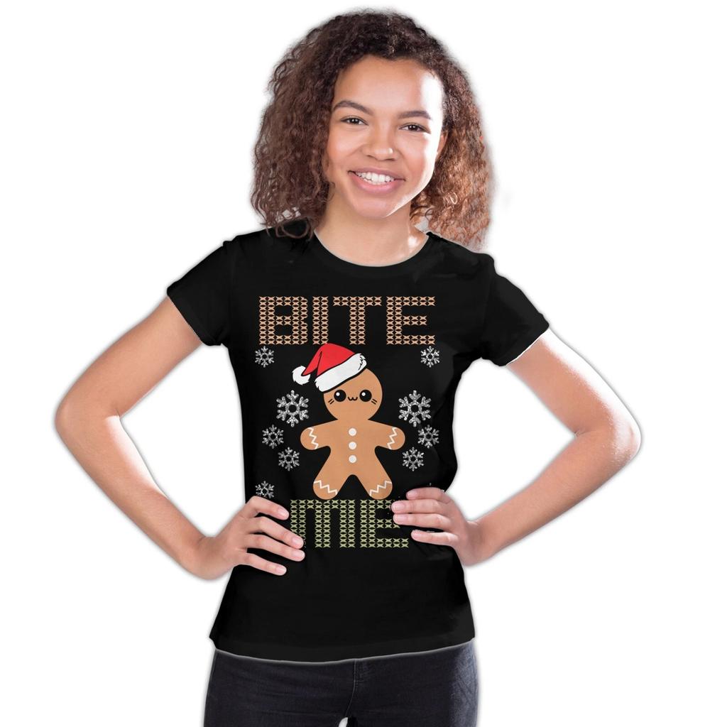 Christmas Gingerbread Man Bite Me Snowflake Meme Cute Fun Official Youth T-Shirt