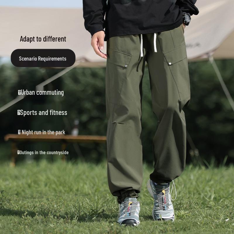 2024 Men's Trendy American Loose Straight-Leg Wide-Leg Casual Work and Sports Pants for Spring and Autumn