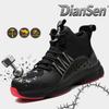 Men's High-Top Anti-Puncture Safety Shoes Lightweight Breathable Sneakers Anti-Slip Wear-Resistant Construction Site Work Shoes