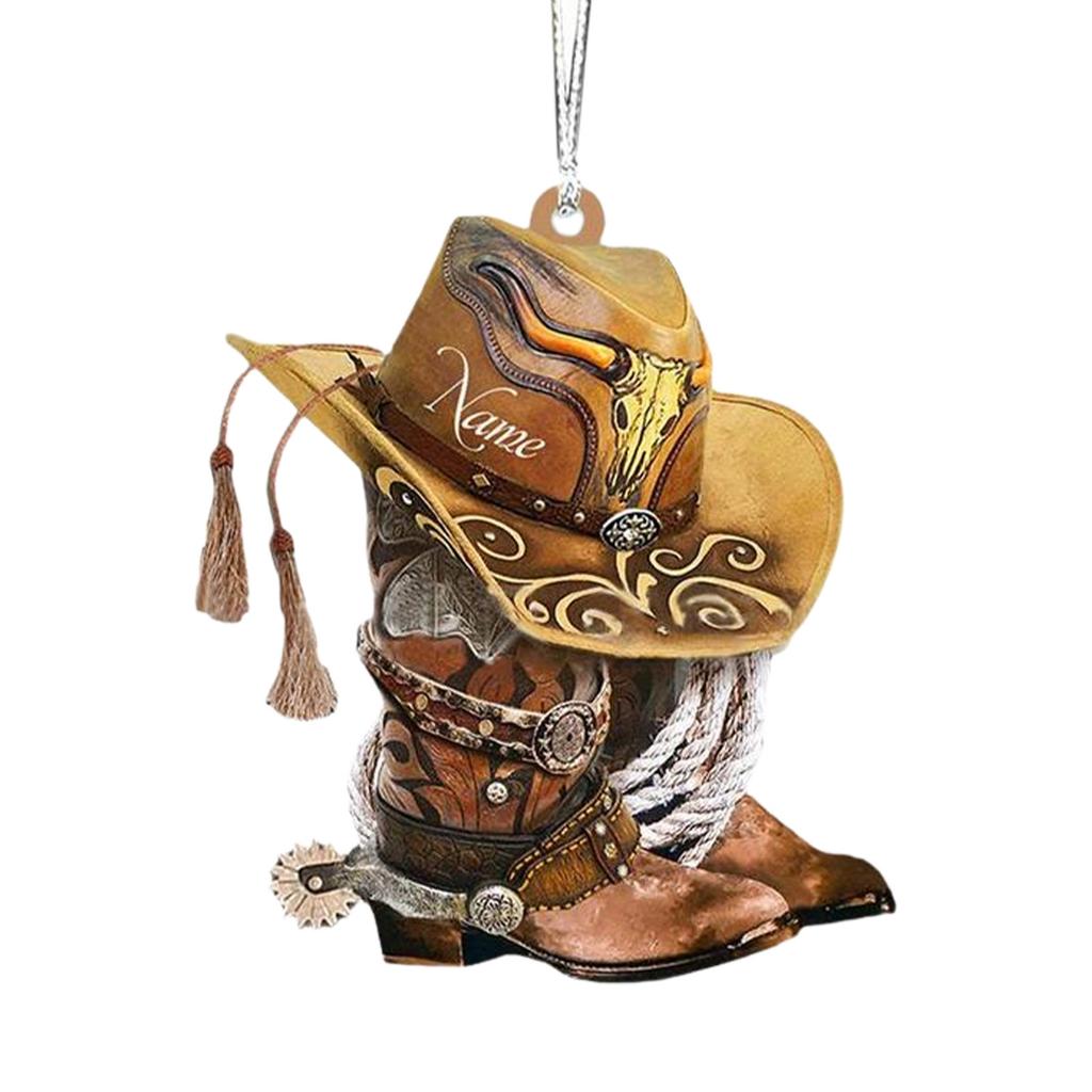 Șa de cal acrilic, ornament auto, oglindă retrovizoare auto, pandantiv, ornament de brad de Crăciun pentru cowgirl, cowboy, iubitori de cai, ornament