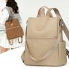 PU Backpack Women's Fashionable Casual Crossbody Bag Multi Functional School Rucksack