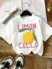 Fresh and Artistic Lemon Illustration  Print Crew Neck Casual Women T Shirt Clothes Female Shirt Short Sleeve Streetwear