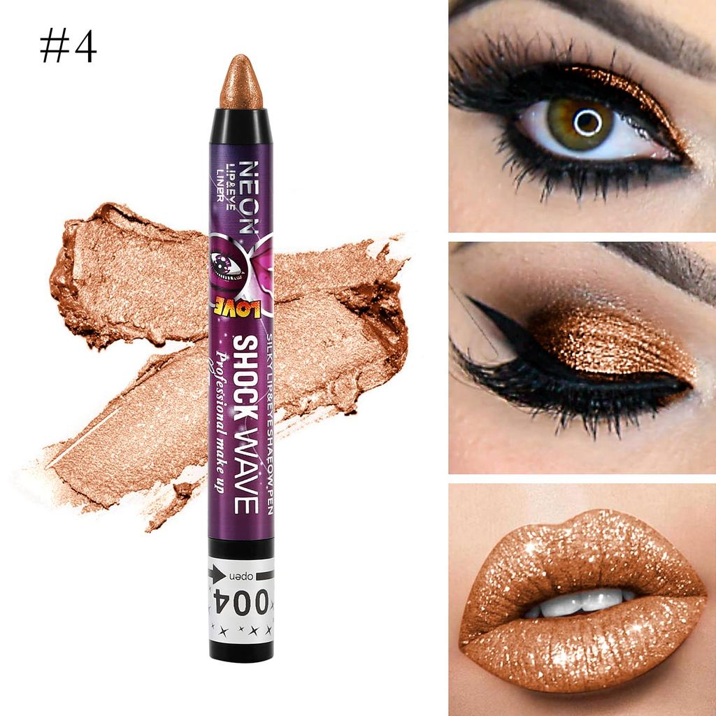 Boobeen Eyeshadow Lip Color Cream Shimmer Smooth Eyeshadow Bright Eyeshadow Primer Eyeshadow Makeup Stick 2-in-1 & Crayon, Pencil, Base, Smudge-Proof