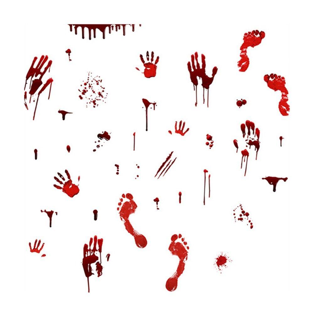 Self-paste Ghost Wall Sticker Waterproof Bloody Hand Decal  Party Decor