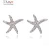 Nová móda Antialergické šperky z 925 sterlingového stříbra Mikro-vsazené křišťálové Hvězdice Osobnost Vynikající náušnice E037
