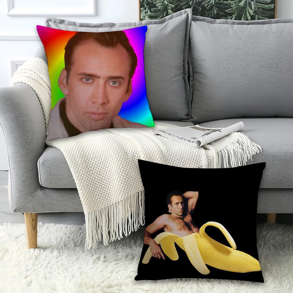 Funny Emoticons N-Nicolas C-Cage Pillow Case Office Cushions Suitable For Sofa Car Bedroom Decorative Cushion Cover