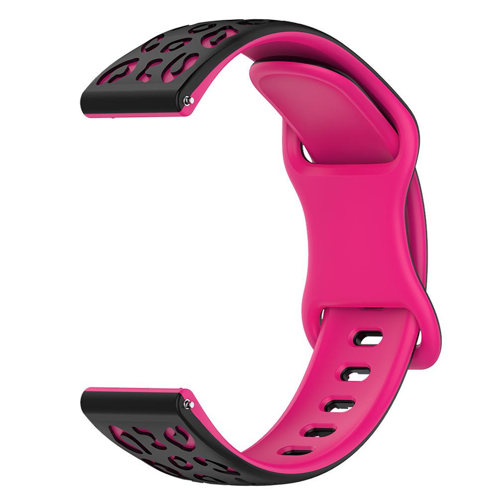 Leopard Print Two-Tone Silicone Watch Strap for Huawei, Huami, Samsung, Garmin - Available In 22/20/18/16mm
