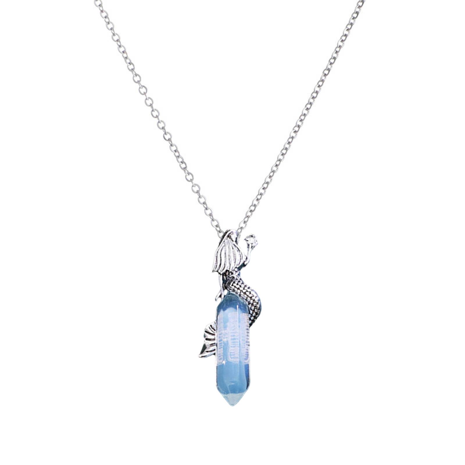 

Изысканное хрустальное ожерелье с подвеской в виде русалки, регулируемая цепочка, универсальная цепочка для ключицы, модный аксессуар для женщин 4