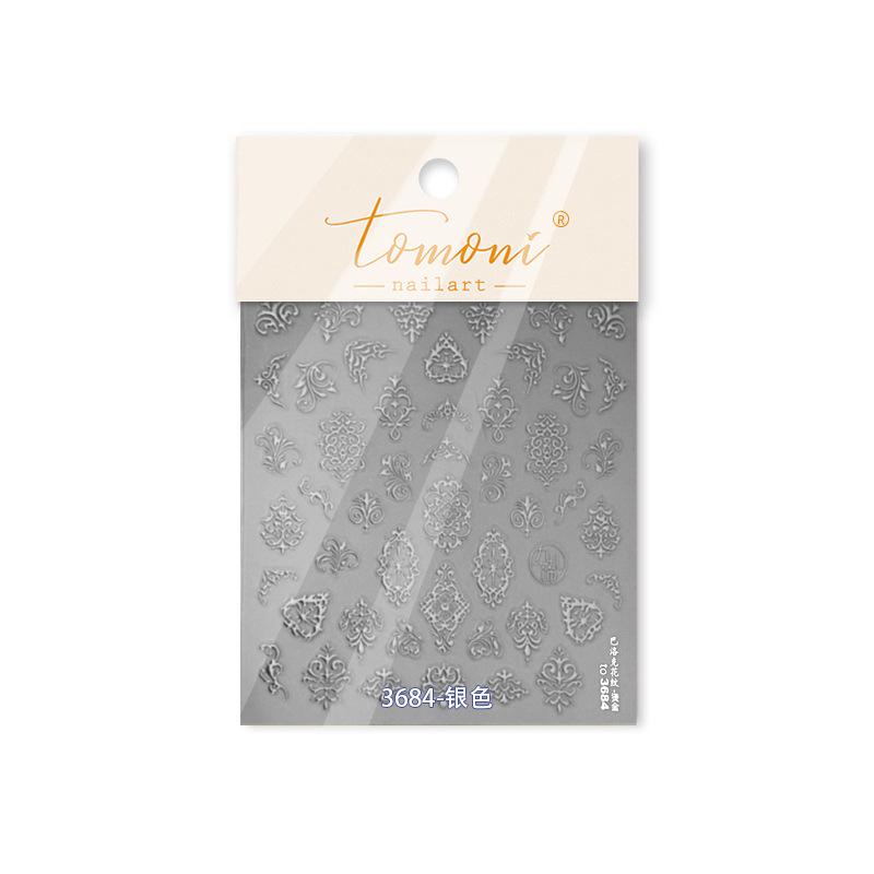 

Наклейки для ногтей Tomoni в стиле ретро-барокко с горячим тиснением - Элегантные европейские украшения для ногтей