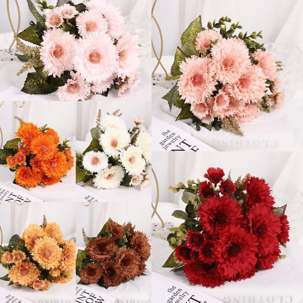 Silk Artificial Gerbera Bouquet 30cm Simulation Plant Decor Fake Sunflower Gerbera  Photo Props