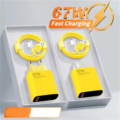 67 W Super-Schnelllade-USB-C Gelb Super-Blitzladung EU-Schnelllade-Telefonladegerät