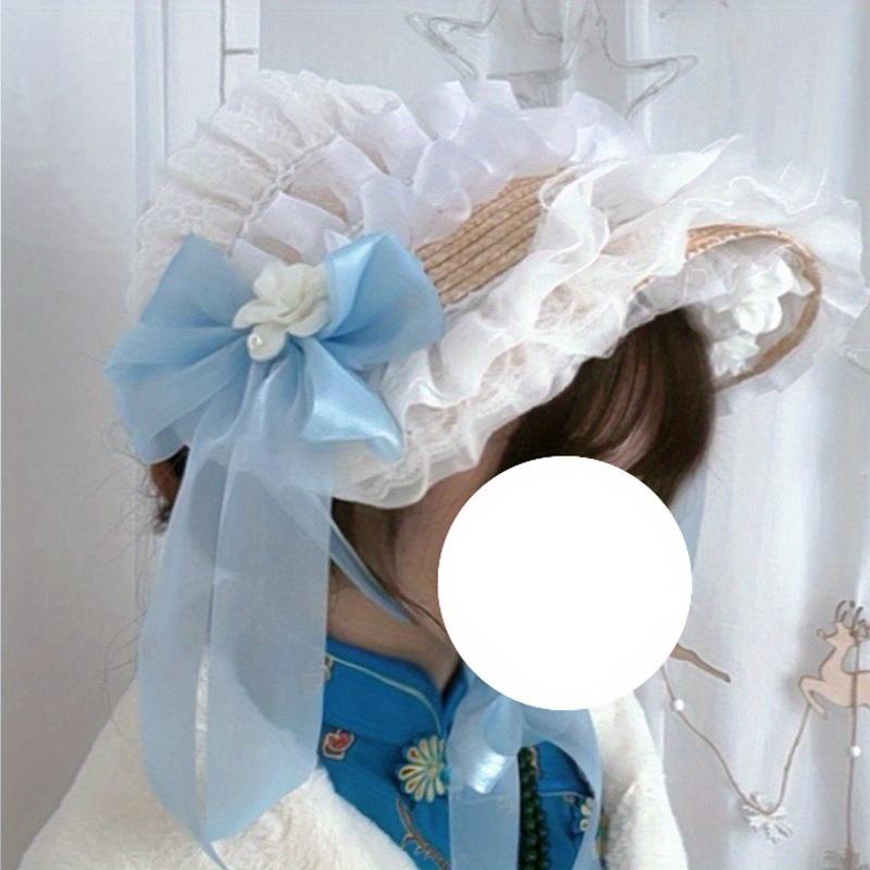 Hua Ling Handmade | Lolita Bonnet Straw Hat - Multi-color BNT Original Design, Rustic Lolita Style for Women