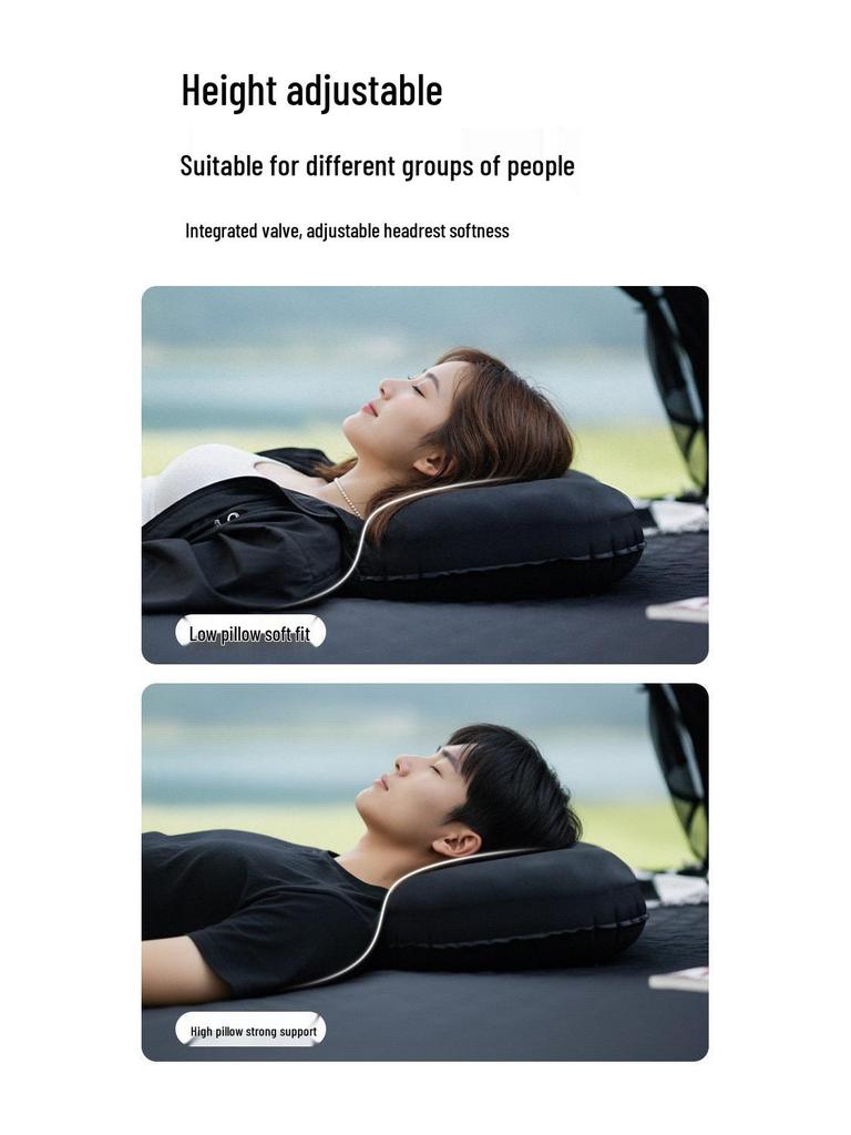 Blackdog Feather Bone Inflatable Travel Pillow for Outdoor, Camping, Sleeping, and Lumbar Support.