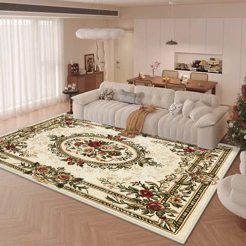 Luxury Big Size Decorative Rug for Living Room Floral Design Cute Girl Room Decor Carpet Soft Non-slip Mat for Kids Washable