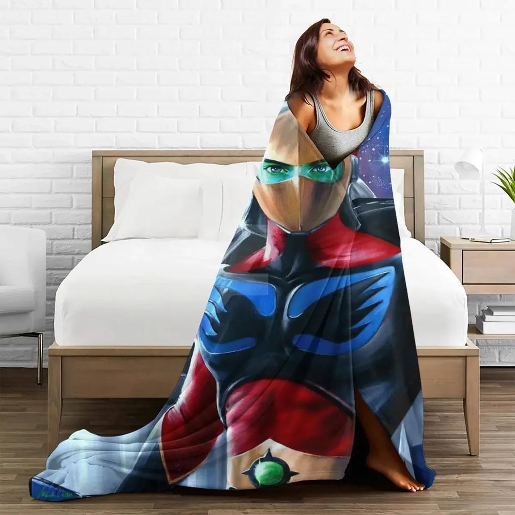 Goldorak Actarus Mazinger Z Manga Blankets Sofa Cover Flannel Decoration Warm Throw Blankets for Home Car Rug Piece