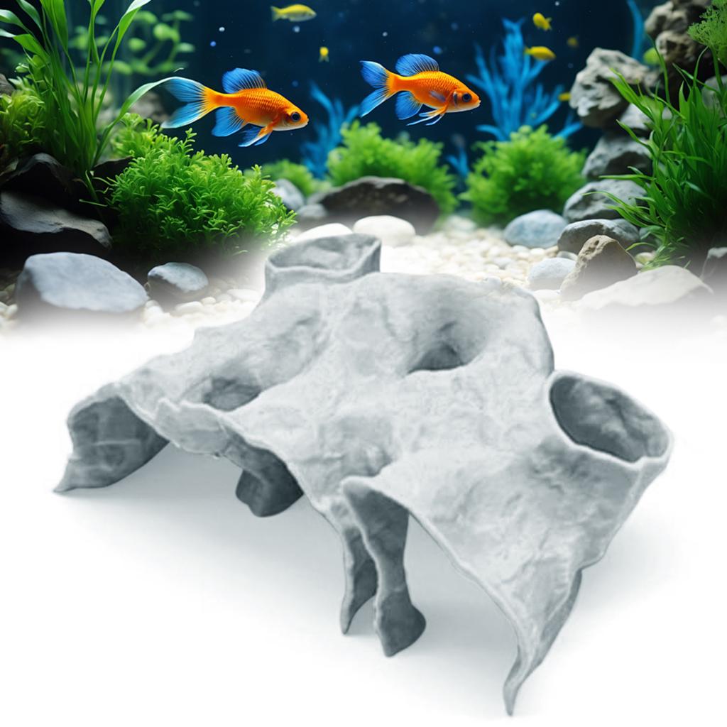 Aquarium Decor Gravel Tunnel Cave Ornament with Natural Curve Design for Fish Tank Habitat Enhancement