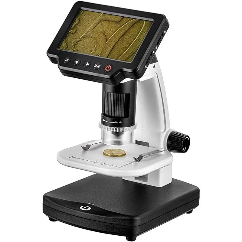 

10X-1500X High Definition Electronic Digital Microscope 4 inch with Screen Remote Control Visual Microscope for Repairs білий